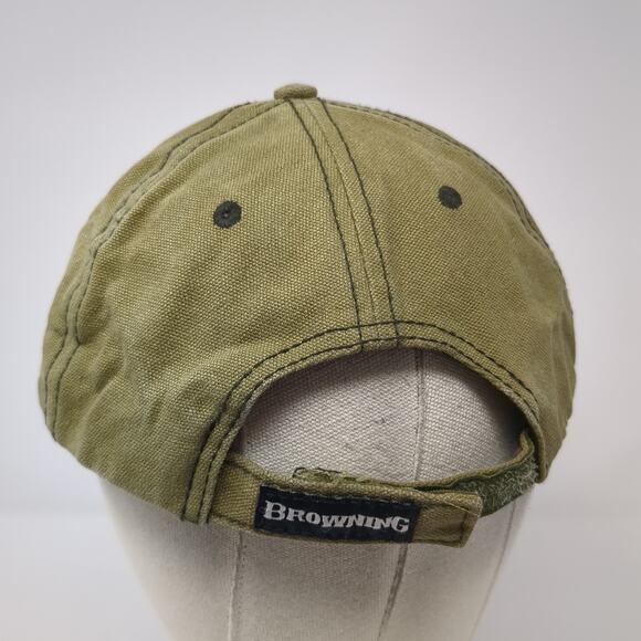 Browning Strapback Baseball Hat Green One Size Embroidered Outdoor - Picture 6 of 10